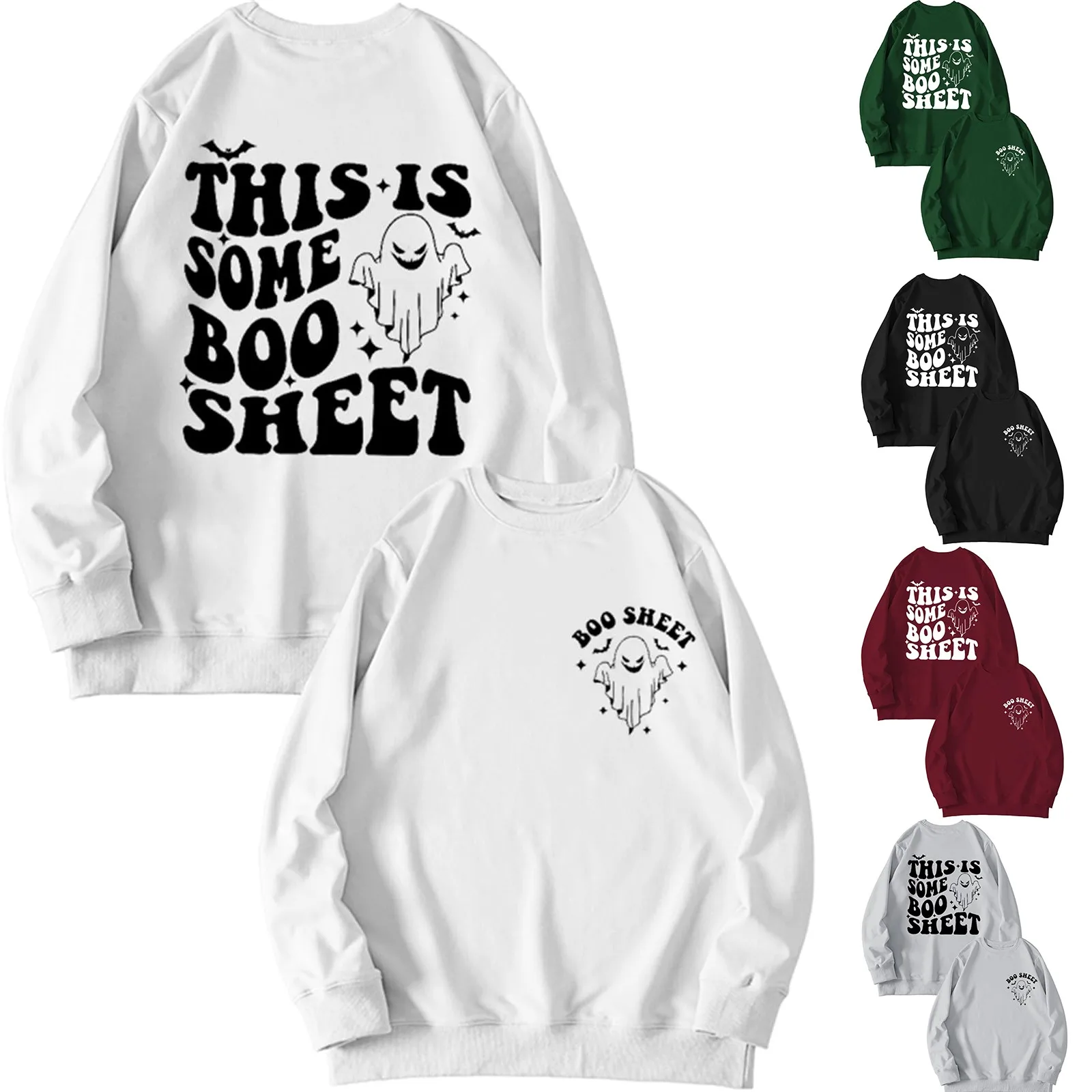 Dit Is Een Paar B Oo Sweatshirt Vrouwen Halloween Lange Mouw Pullover Tops Ronde Hals Grafische Overhemden 2024