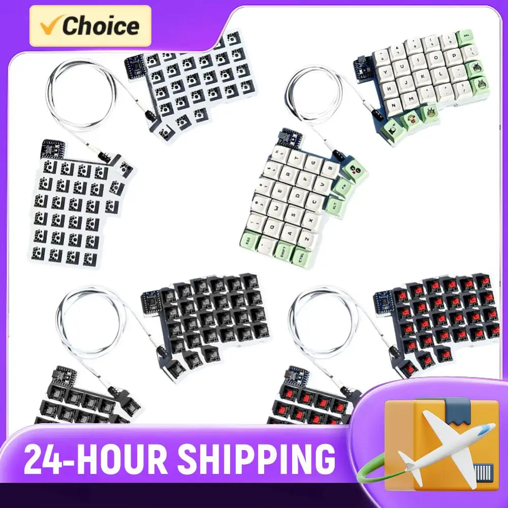 

Раздельная клавиатура, проводная программируемая клавиатура с возможностью горячей замены, для левой и правой руки, поддержка QMK/VIAL, клавиатура с разделённой раскладкой для ПК