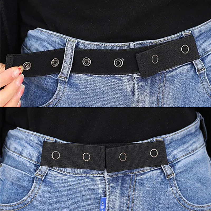 Extension de boucle de ceinture élastique gratuite pour femmes, boucle de réglage d'expansion élastique pour hommes, ceinture paresseuse Invisible pour jeans