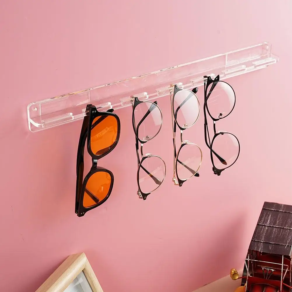 Wall Mounted Sunglasses Acrylic Storage Holder Eyeglass Organizer Display Rack Jewelry Hanging Shelf Home Decoration Accessories