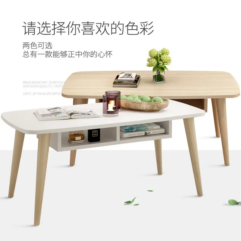 Simple Solid Wood  Legs Coffee  Living Room Mini Small Coffee Table Simple Small Apartment Small Tea Table