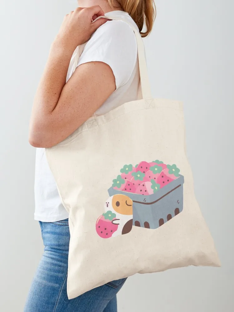 

Bubu and Moonch Strawberry Season Pattern Tote Bag shopper bag women canvas shopper bag woman tote men's sac pour femme