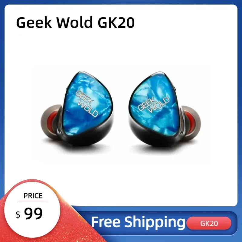 2023 New Geek Wold GK20 in Ear Earphones IEMs 3BA + 2DD + 2PZT Hybrid Driver Hifi Earbuds Wired Headphones  S12 GK100 Timeless