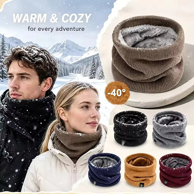 Wool Scarf Men - Winter Warm Knitted Neck Scarf for