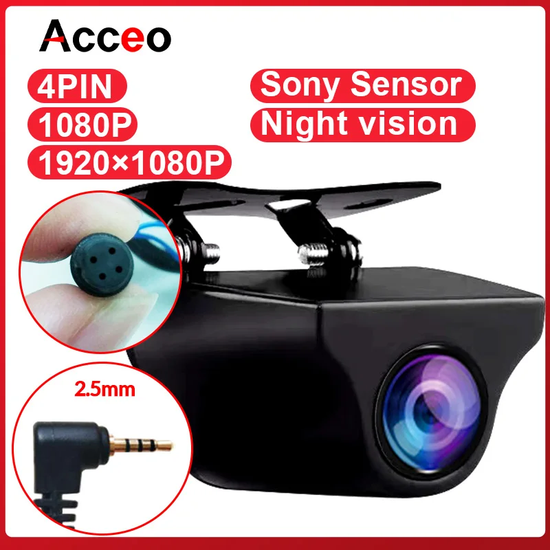 Acceo 1080P Waterproof Digital Signal  2.5MM 4 Pin Night Vision Sony Rear View Camera With 6M Cable For A20P/A37/A38/A45/A45P 