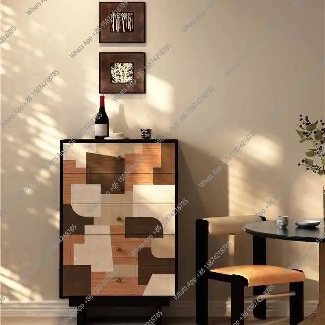 

Vientiane chest of drawers, all-solid wood parquet storage cabinet, living room, bedroom drawer storage cabinet, dining room sid