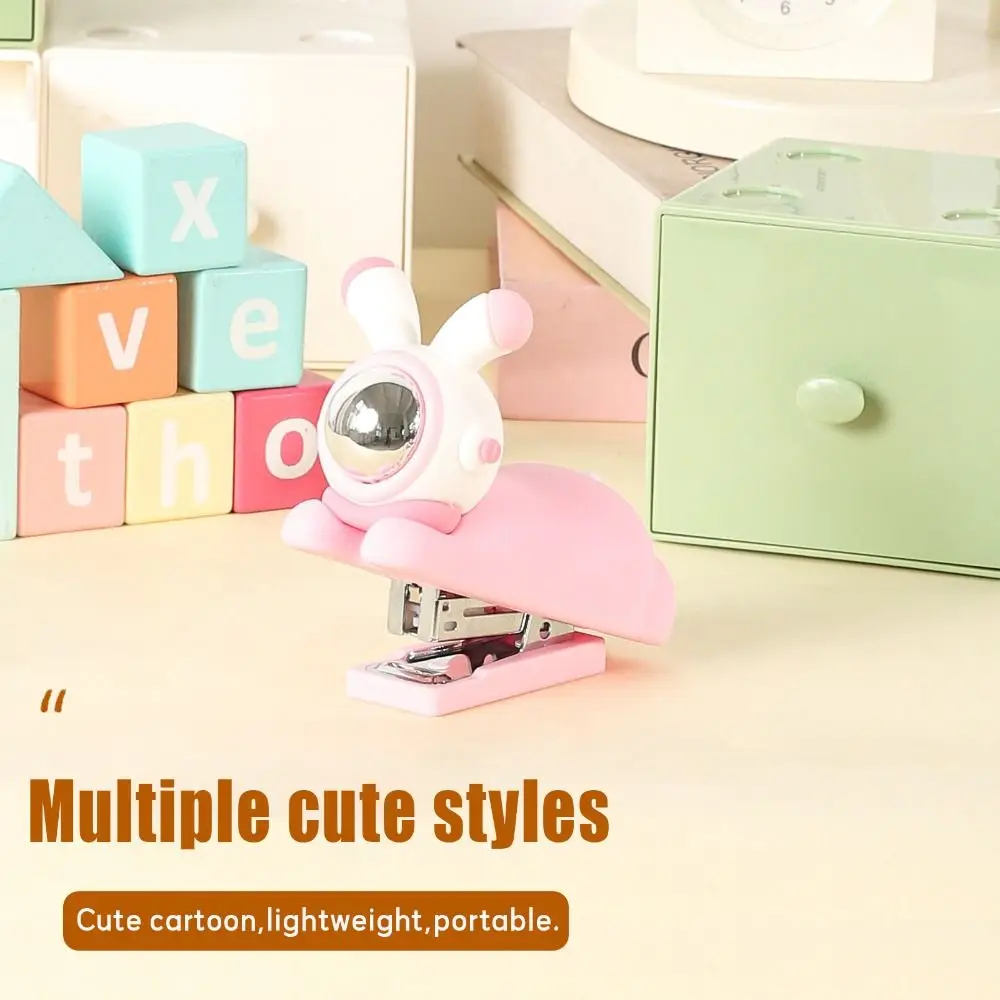 Mini Stapler Use 24/6 24/4 Staples Heavy Duty Manual Binding Tool Sika Deer/Rabbit Astronaut Multi-function Bookbinding Machine