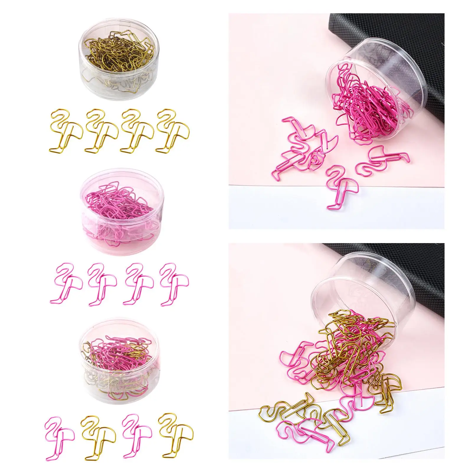 24x Paper Clip Flamingo Reading Planner Bookmark Cute Paper Clips for Notebook Home