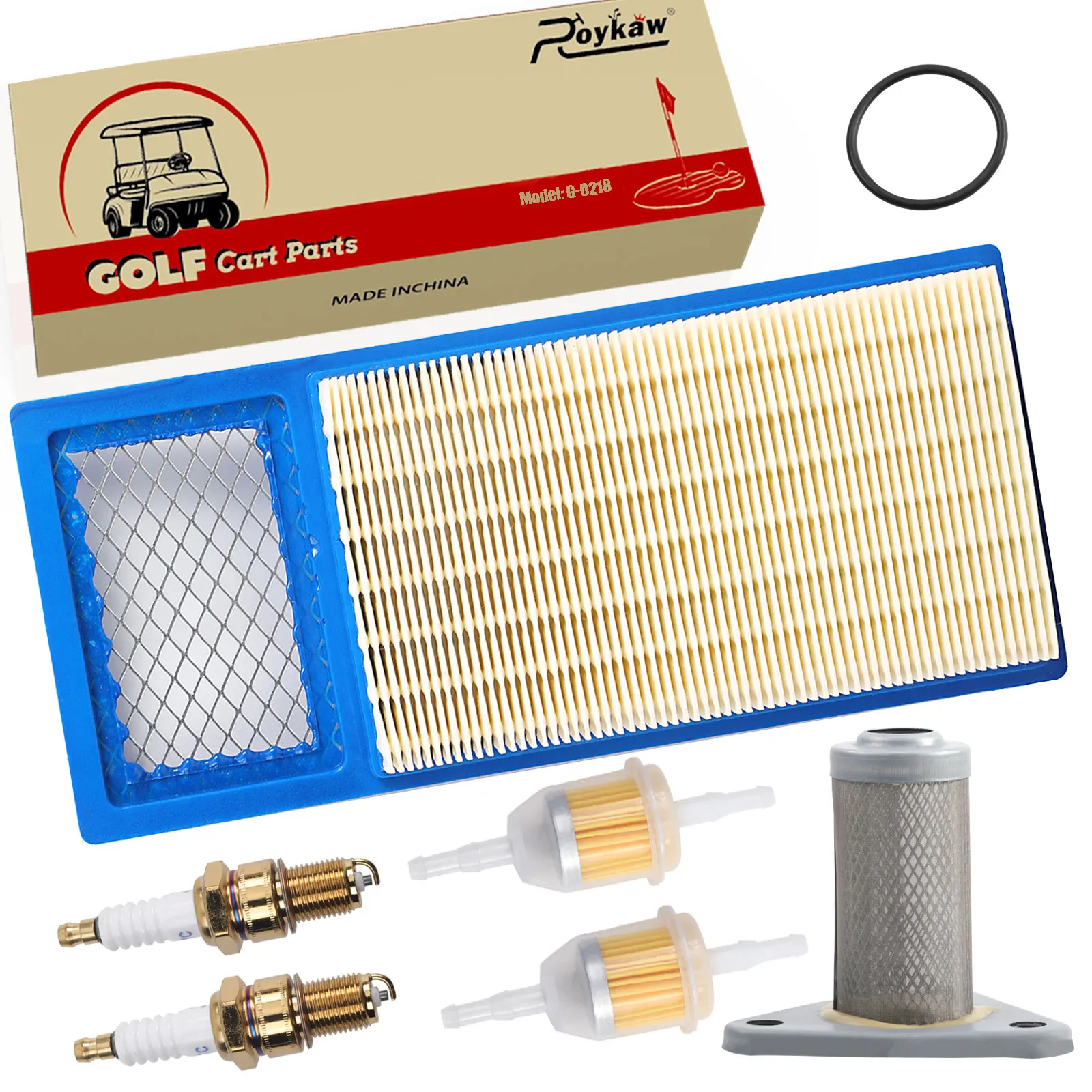 

Roykaw Golf Cart Tune Up Kit for EZGO TXT/Medalist 4-Cycle 1994-2005 w/Robins Motor, OEM # 72368G01, 26591G01, 72084-G01