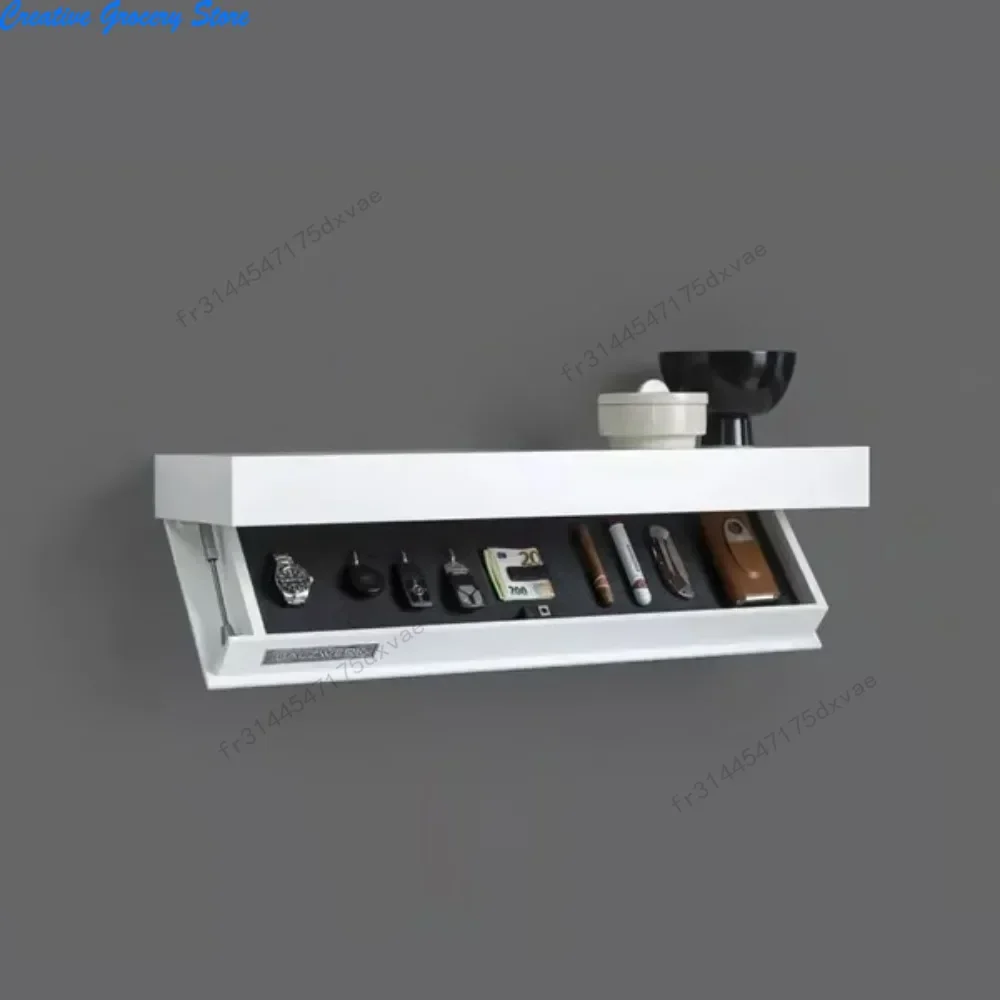 Estante de diseño Magicflap montado en la pared, estante flotante oculto multifunción de madera, estantes de pared con compartimento secreto, decoración del hogar