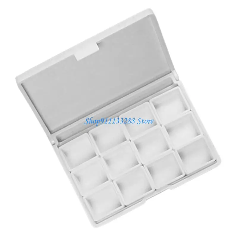

G88D 12 Well Paint Palette Box with Dustproof Lid Watercolor Paint Palette Case