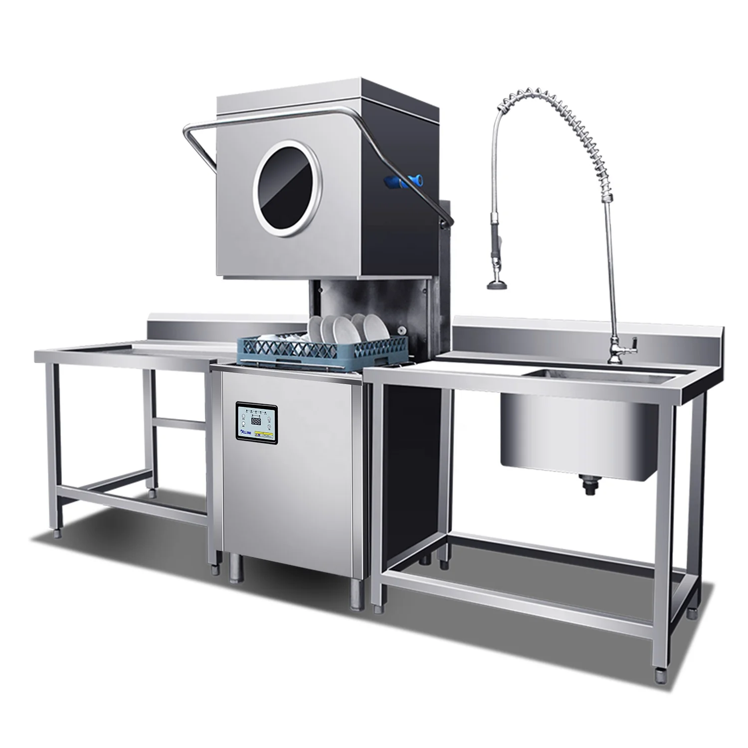 Restaurant Hotel Kitchen 16KW Freestanding Electrical Hood Type Automatic Dish Washer Machine Commercial Dishwashing Machine