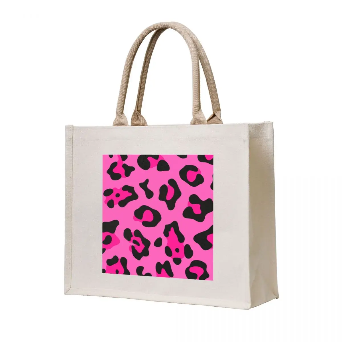 

hot pink leopard print animal cheetah pattern Tote Bag Fabric bag Handbags women cloth bag woman tote canvas