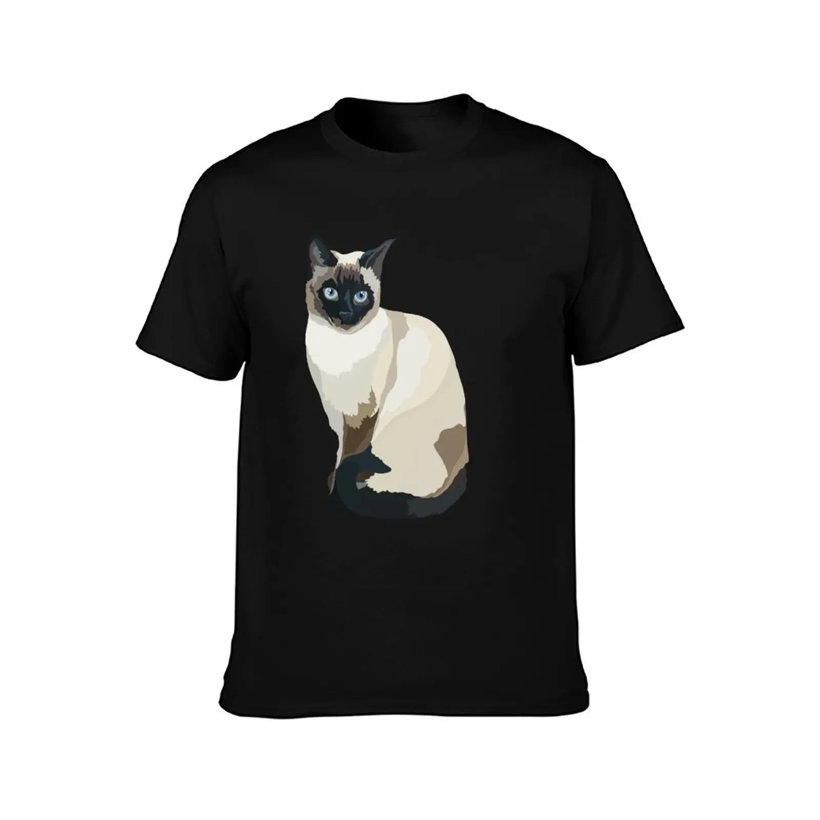 S is for Siamese Cat T-Shirt, Summer Casual Cotton Tee, Oversized Streetwear Tops, Vintage Graphic Print, Loose Fit Short Sleeve