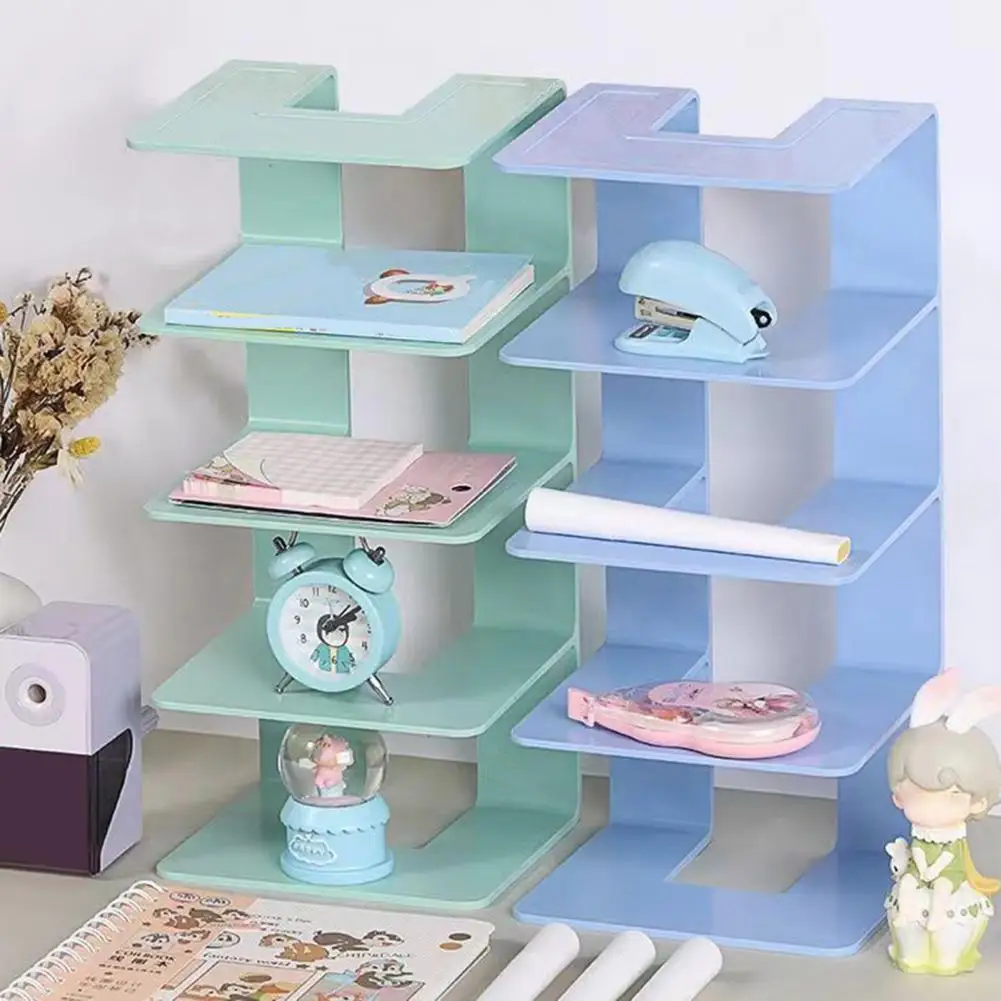 منظم ملفات مكتبي لتنظيم البريد مع 4 حجرات للمستندات والمجلات ورف الكتب المنزلي والمكتب والمنزل للتنظيم