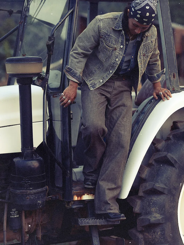 جاكيت دينيم قصير مغسول بتصميم غربي، لون طيني، نحيف، إصدار قياسي، معطف للخريف والشتاء #3