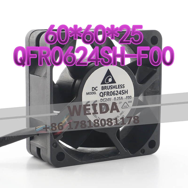 6CM Cooling Fan Delta 24V 0.25A AC EC 6025 Server Frequency Converter Control Cabinet Driver QFR0624SH-F00