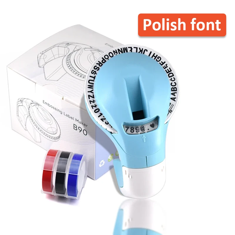 12965 polonia font case 3D goffratura etichettatrice stampa ricariche da 9mm per stampante di etichette manuale portatile ricariche 3D B90 o 5PK