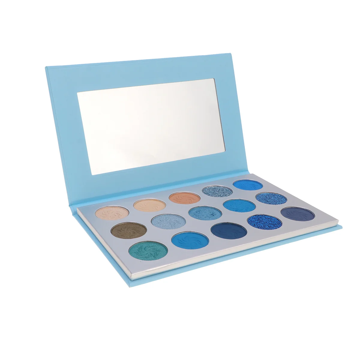 Paleta de Sombras para Olhos com 15 Cores, Profissional, Altamente Pigmentada, Tons para Look de Dia e Noite, Compacto de Sombra Azul