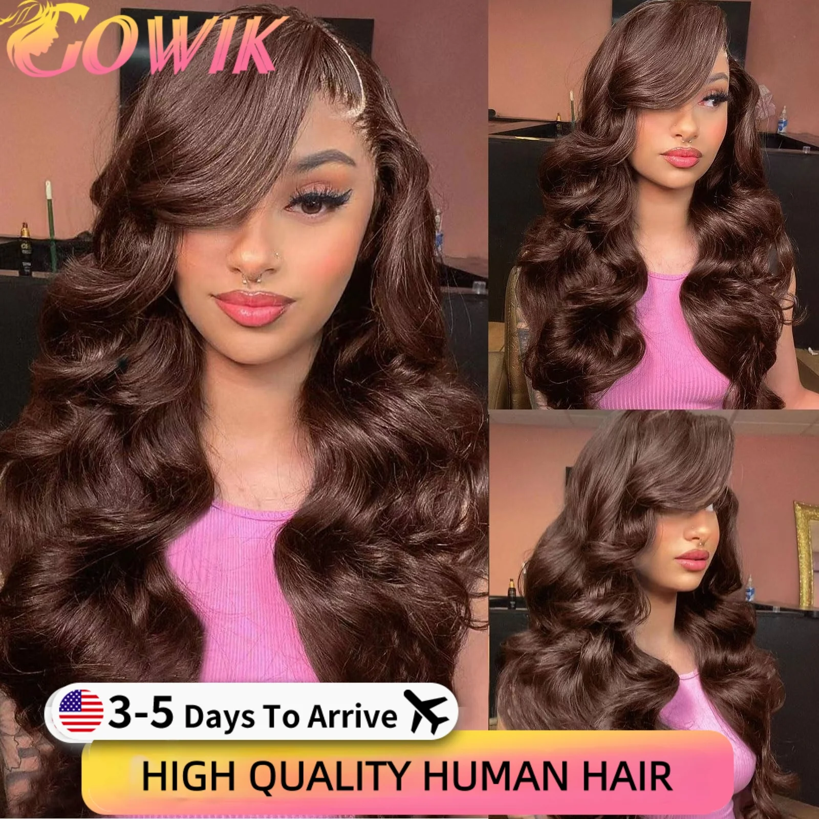 

Парик с кружевной передней частью 13x4, шоколадно-коричневый, с волнистыми волосами, 30-36 дюймов, из натуральных бразильских человеческих волос, парик с кружевной передней частью 13x6, коричневый парик для женщин