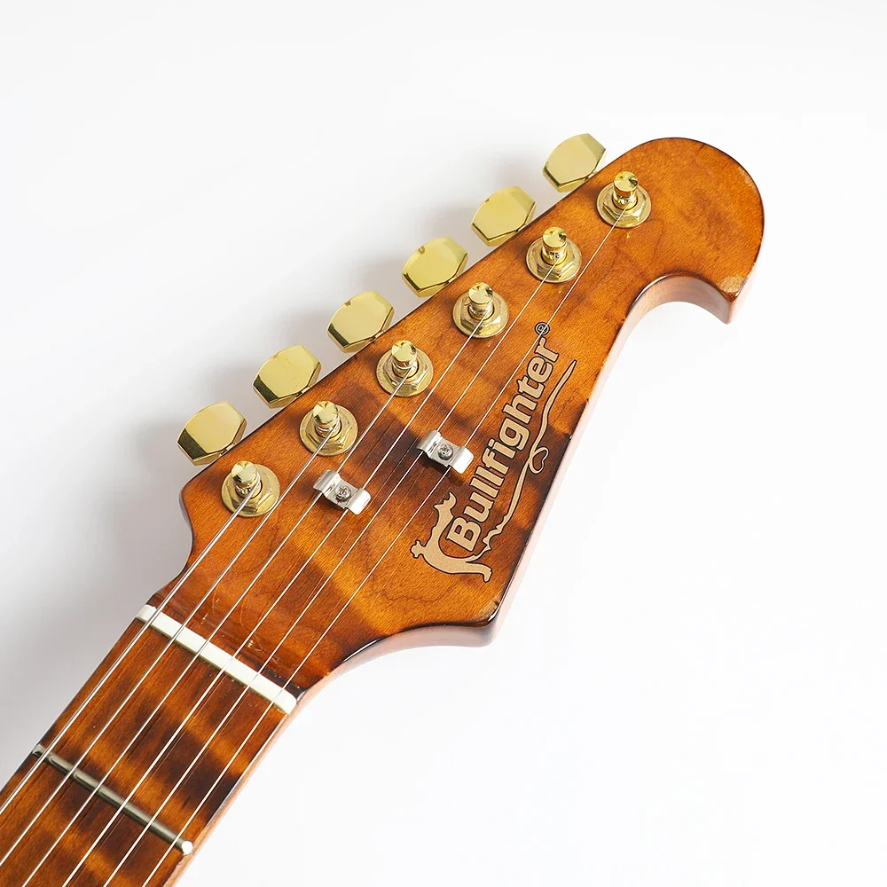 D-190 Customize Python Pattern Vintage Gold Color 6 Strings 22 Fret Cheap Acoustic Stringed Instruments Electric Guitar