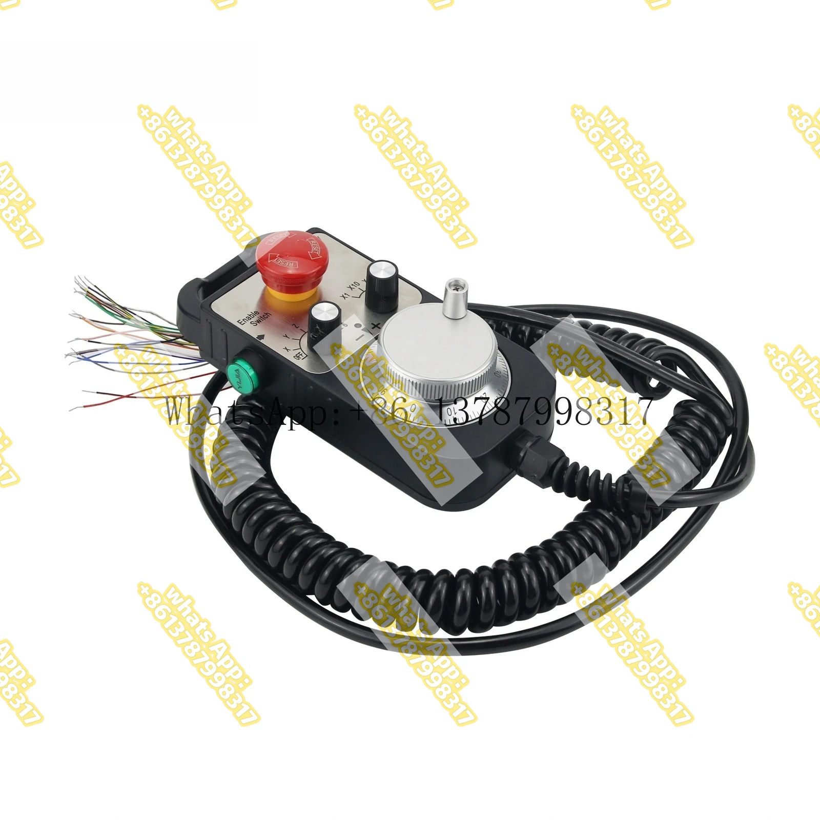 CNC Pulse Generator 4/6-Axis MPG Pendant Handwheel 5V 100PPR with Emergency Stop Switch Manual