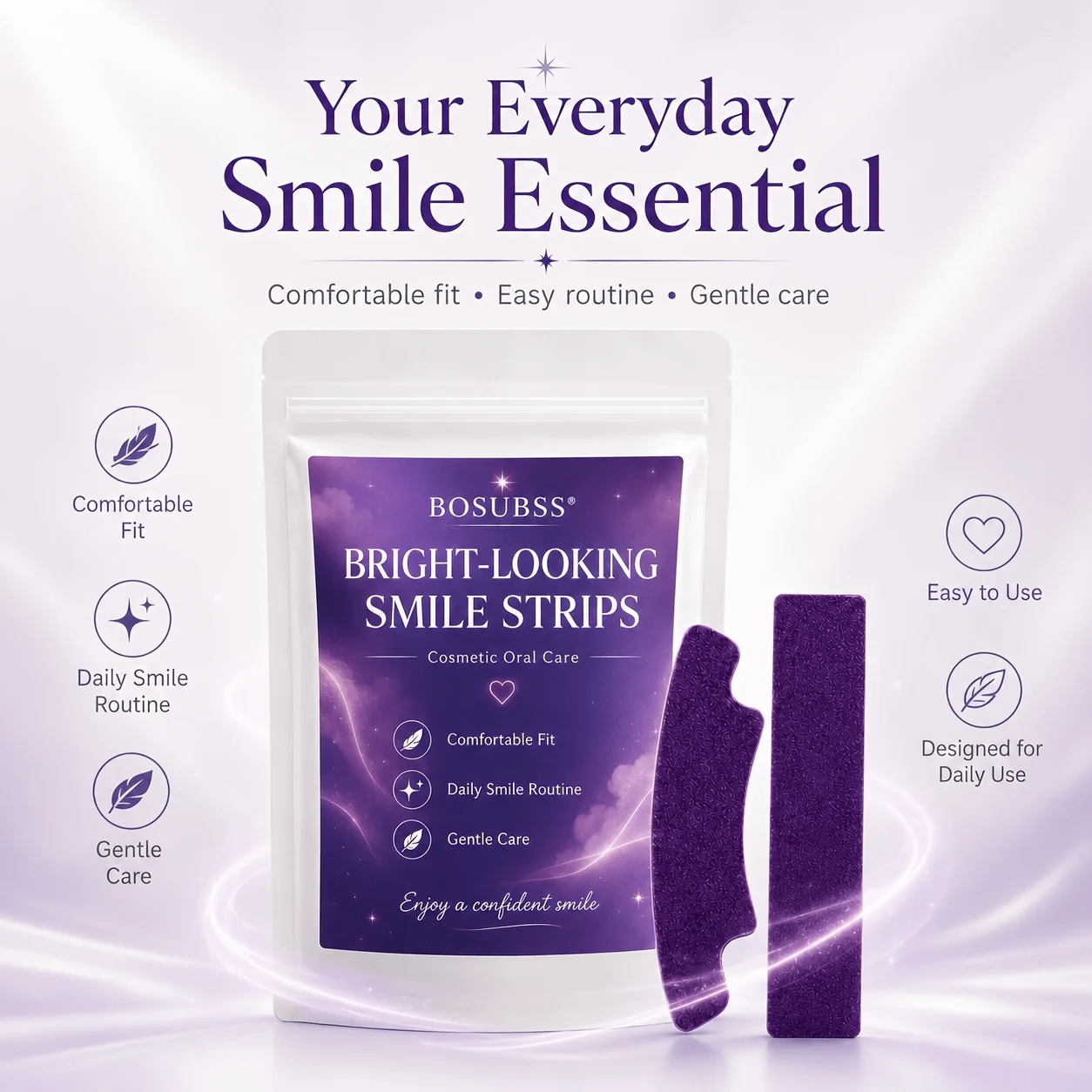 Comfortable Oral Care Teeth Whitening Patches 16/8/4 Pack Flexible Easy-to-Use Adhesive Strips Suitable for Daily Teeth Whitenin