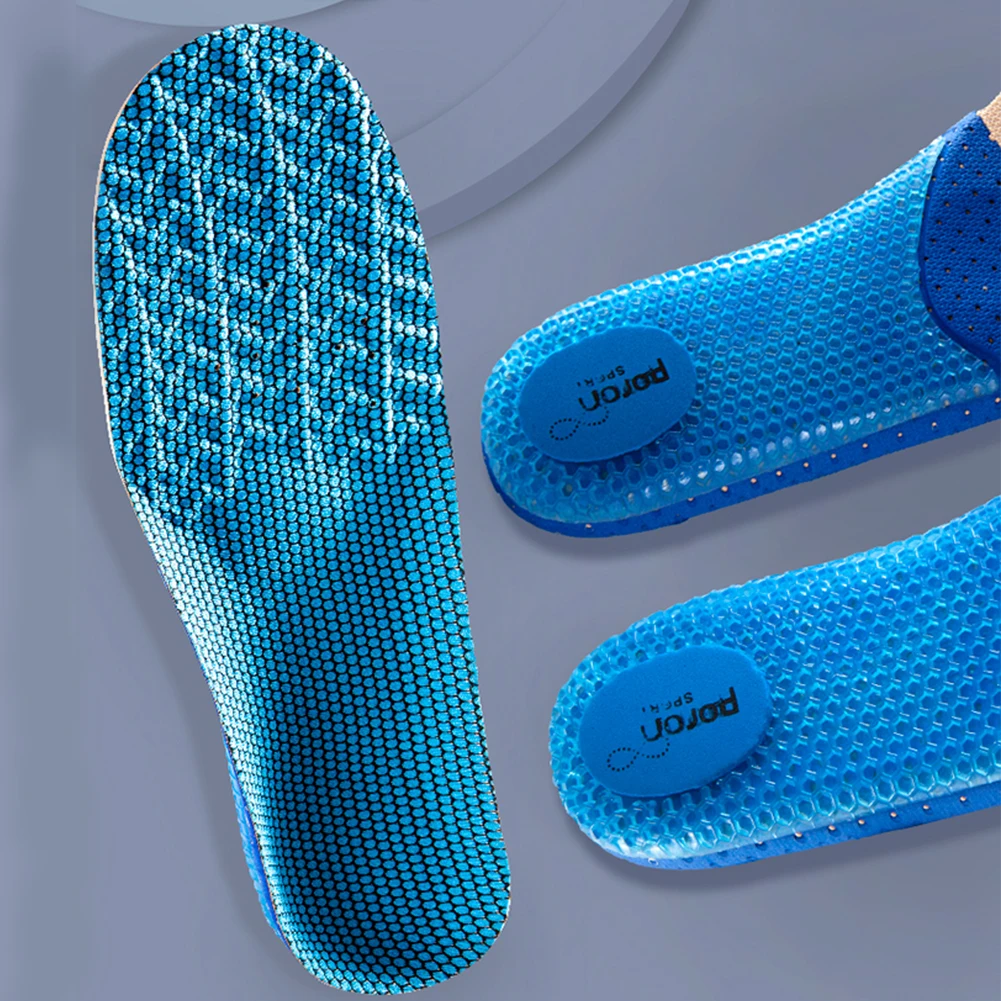 Silicone Sport Insoles Damping High Elasticity Latex Soft Insoles Breathable Deodorant Shock Absorption Cushion Support Insole