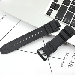 Silicone Watch Strap Men Women's for Casio 5434 MCW-100H W-S220 16mm Convex Interface Waterproof Rubber Anti-Allergy Watchband