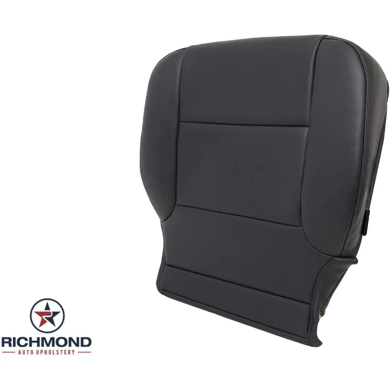 غطاء مقعد بديل من الجلد الطبيعي لسائق تنجيد السيارات من ريتشموند، أسود