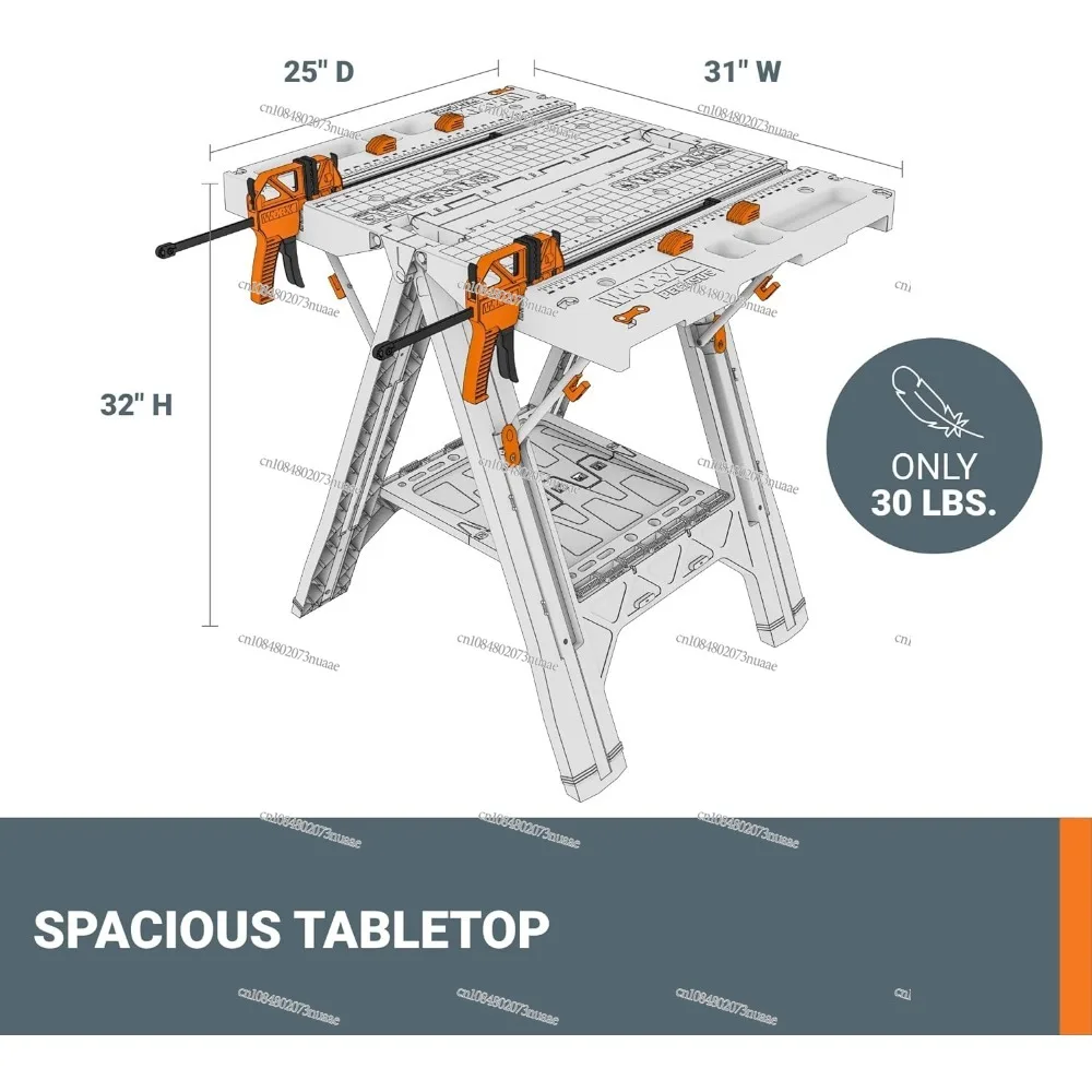 Transform Your Workspace with the Foldable Workbench, Portable, Easy to Assemble, Lightweight for Any Project, 2 in 1 Workbench