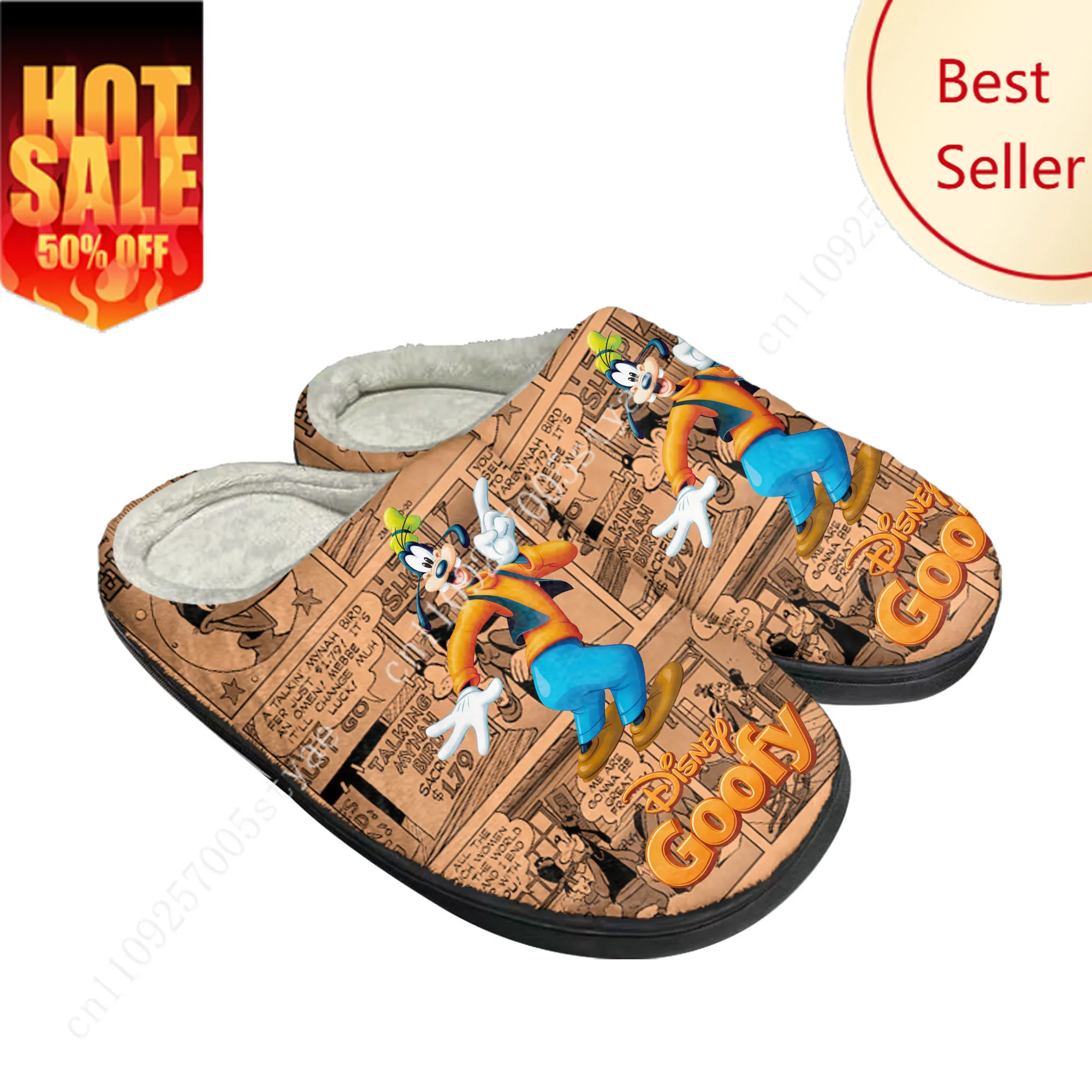 

Goofy Cotton Slippers Disney Cartoon Decorate Plush Indoor Shoes Design Your Photo Party Holiday Gifts Custom Shoe