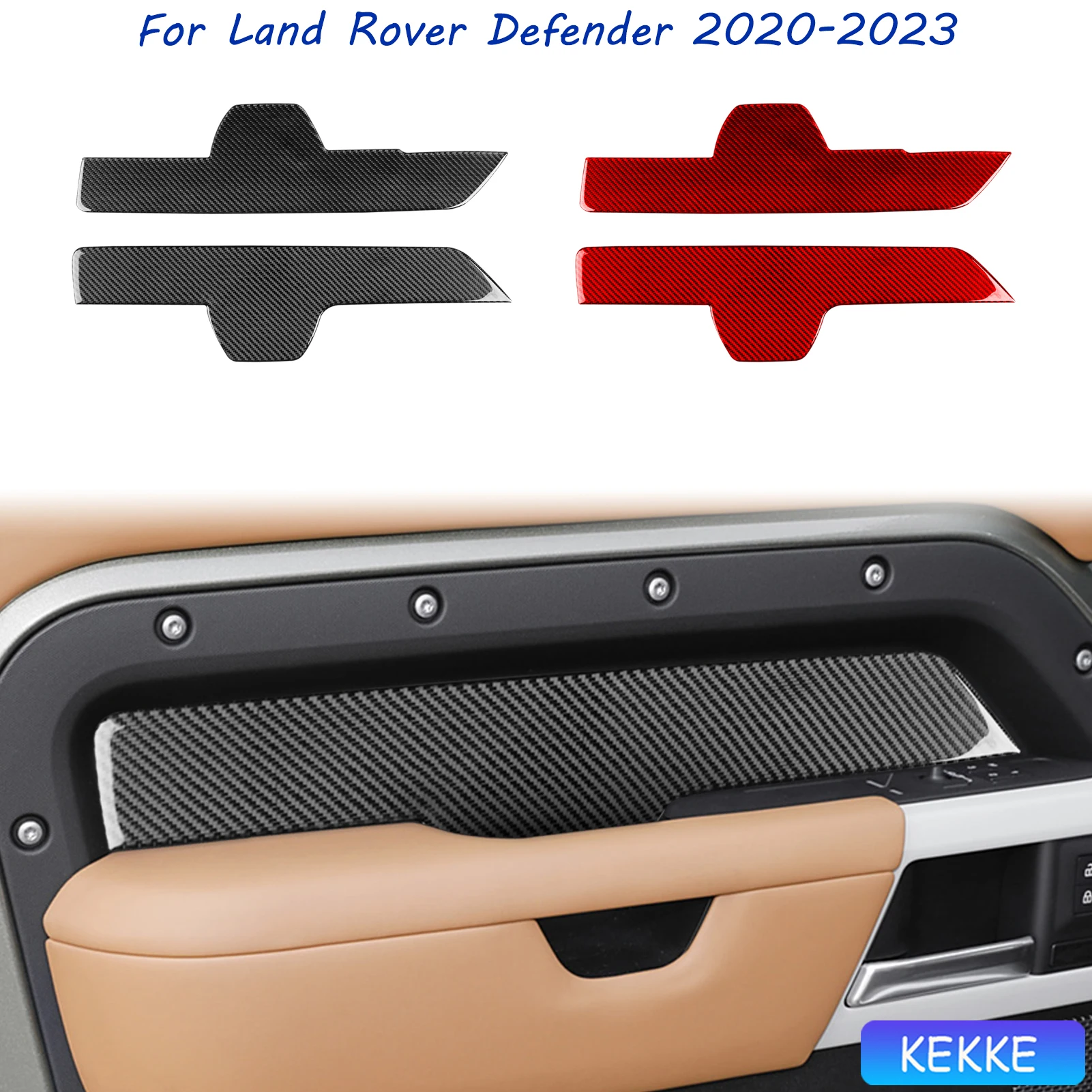 

For Land Rover Defender 2020-2023 Auto Front inner armrest side panel Trim Sticker Carbon Fiber Decoration Interior Accessories