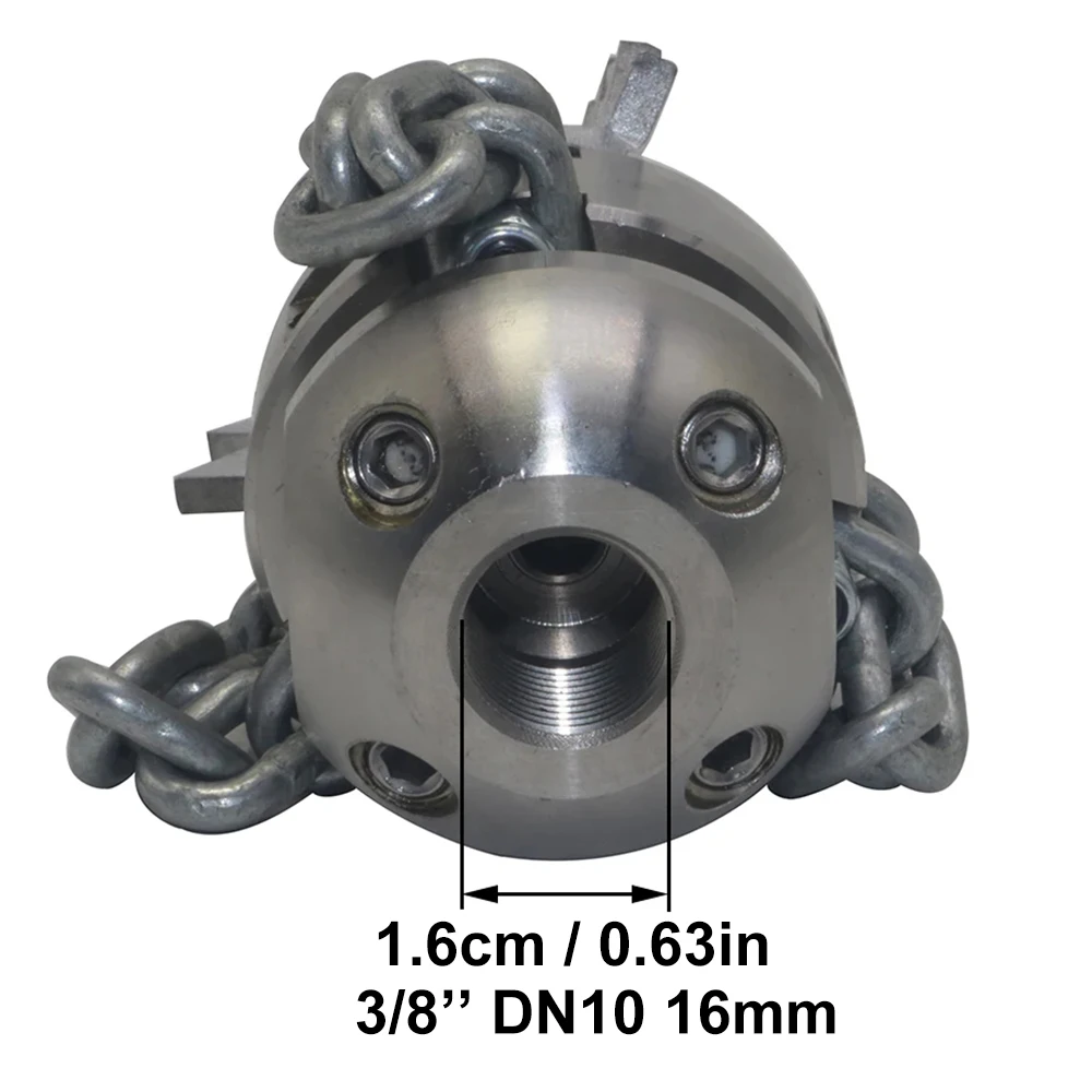 3/8 1/2 M22 40L/min 70L/min Pipeline dredging High-pressure sewer dredging Urban dredging machine rotating nozzle With chain