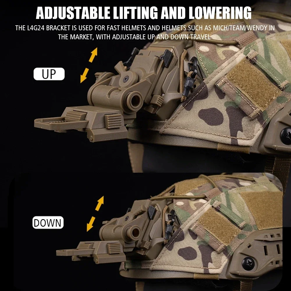 Soporte NVG L4G24 – Montaje visión nocturna casco PVS15 PVS18 táctico - imagen 5