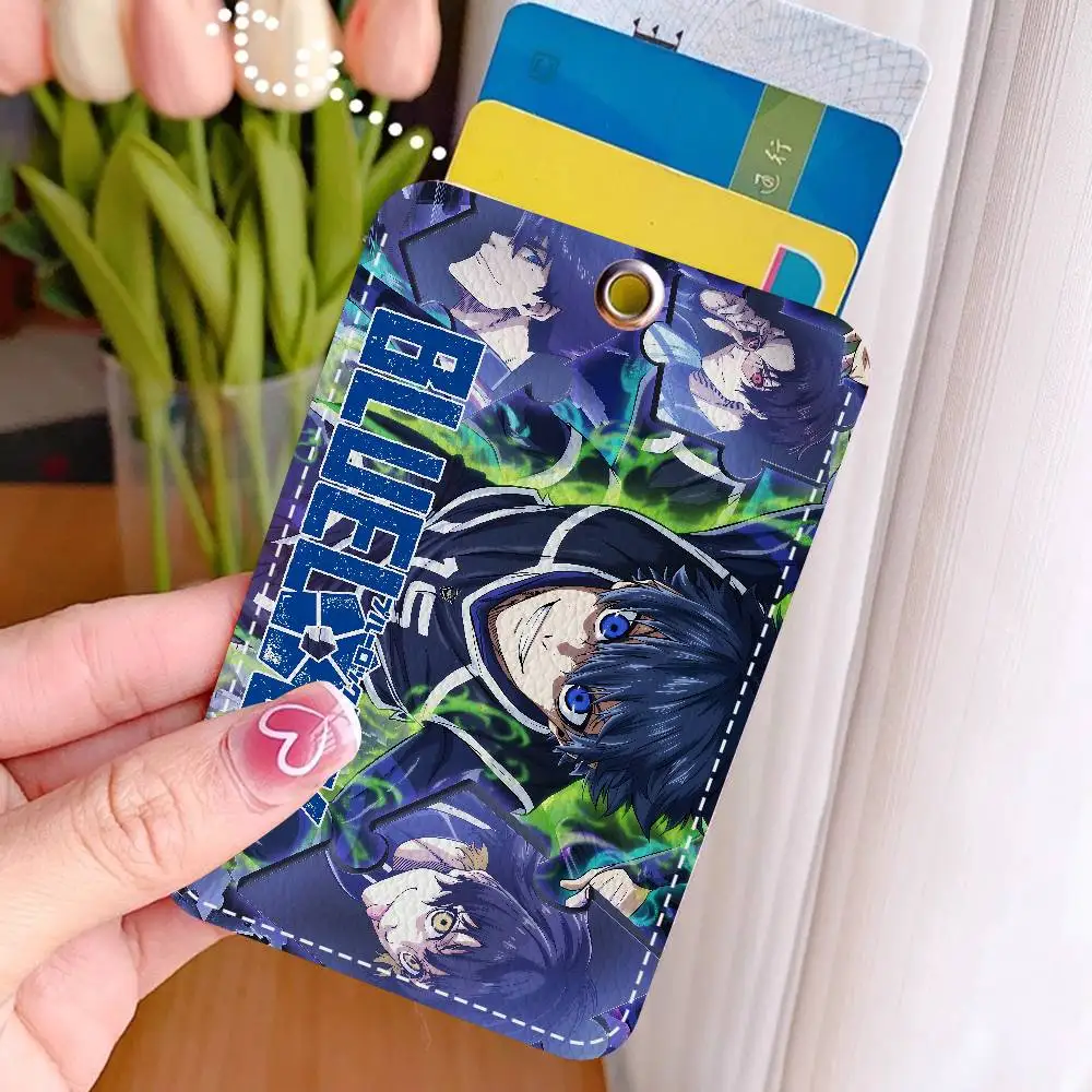 B-BLUE LOCK حاملي بطاقات سلسلة المفاتيح كيرينغ البنك حافلة معرف بطاقات الائتمان سلاسل حلقة المفاتيح #2