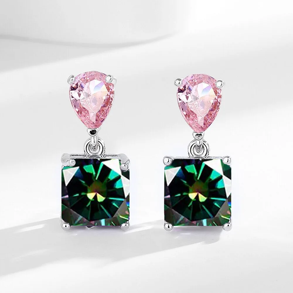 Edle 925 Sterling Silber Super-Feine Süße Farbige Edelstein-Ohrringe für Damen, Vielseitige Quasten-Ohrringe mit Eleganter Ausstrahlung – Detail 13