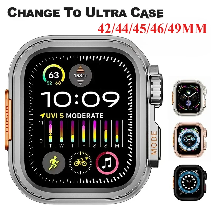 Metal Bumper Case For Apple Watch 49MM 46 45 44mm Protector Frame Cover For iWatch Series 11 10 9 8 7 654SE Change To Ultra 3 49