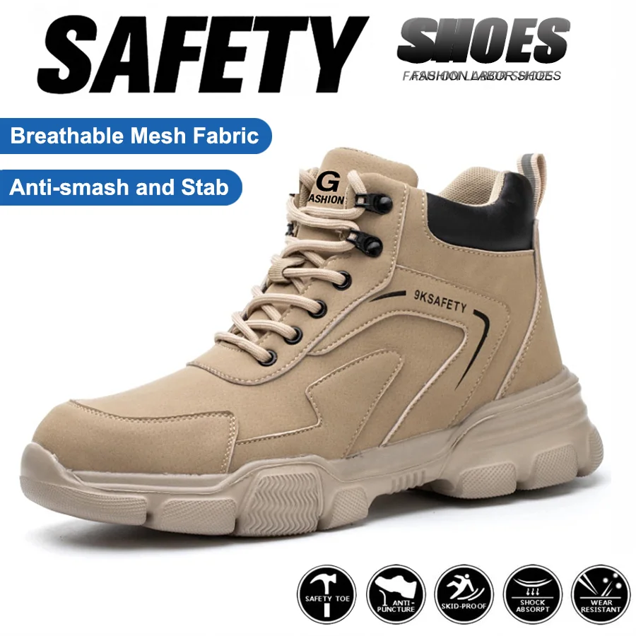 

Waterproof Work Boots for Men Women Steel Toe Boots Lightweight Indestructible Slip Resistant Construction Safety Boots