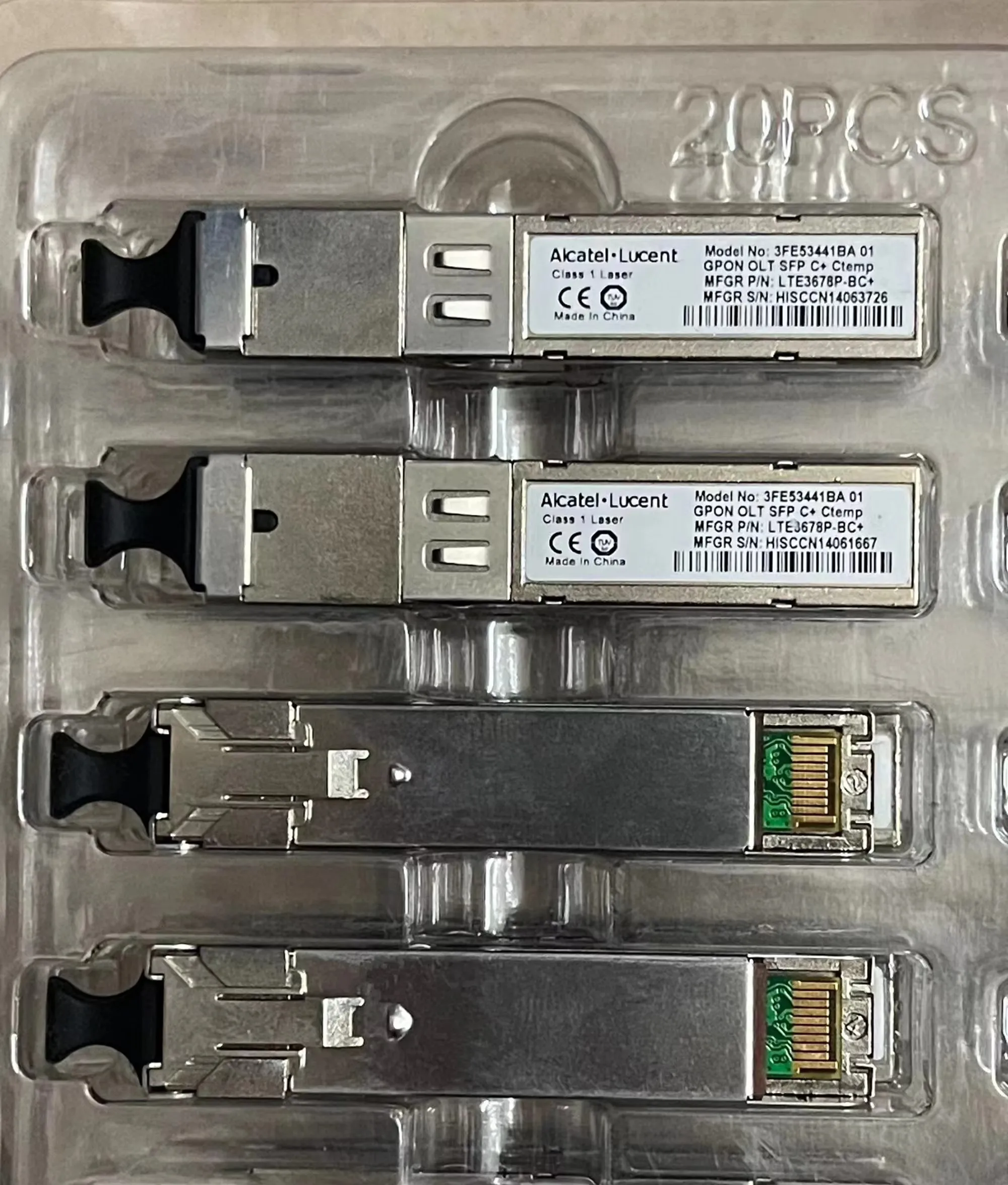 Módulo óptico Alcatel lucent SFP C+ 3FE53441BA GPON OLT SFP C+ Módulo de fibra