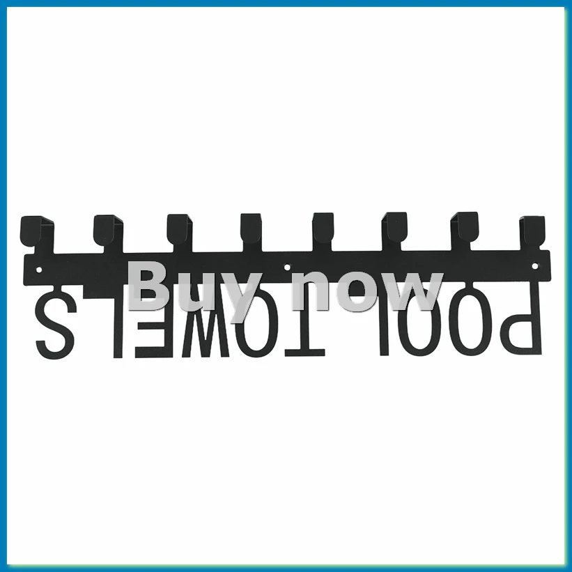 Pool Towel Rack Outdoor Wall Mount Towel Holder Towel Hooks for Bathroom Towel Hanger for Pool Area, Bathrobe Towel-A10G