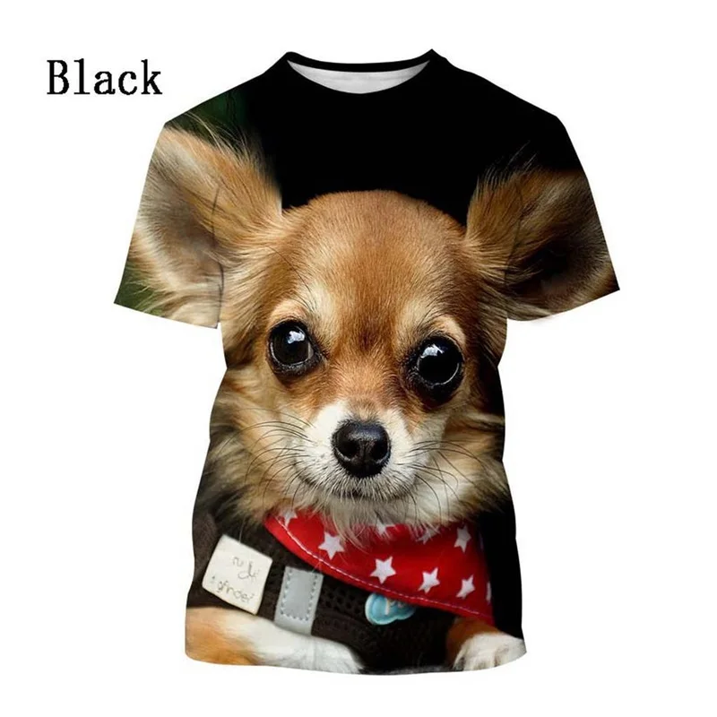 3d Printing Animal Dog Chihuahua Graphic T Shirts Men\'s And Women\'s Summer Casual Short-sleeved T-shirt Oversized Funny Tee Tops