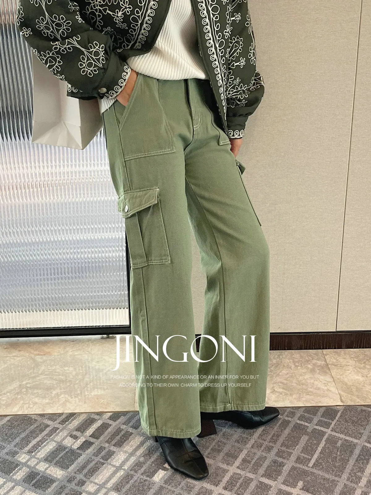 Cargo Pants Y2K Women Clothing 2024 Woman Autumn Korean Fashion Style Vintage Elegant Long Trousers Wide Leg High Waist Casual