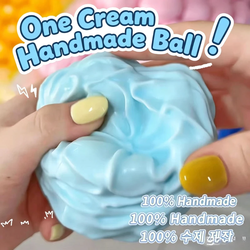 Crispy Cream Handmade Ball Squishy Crunchy Stress Ball Squishy Toys Moldable Squeeze Ball ASMR Sensory Anti Stress Fidget Toys image 2
