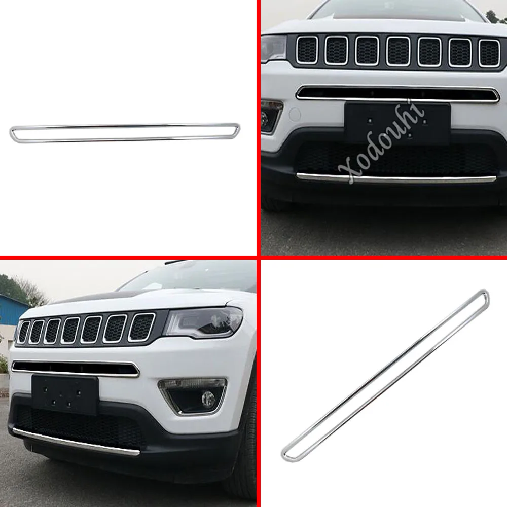 

Cover Protection ABS Chrome Trim Front Bottom Grid Grill Grille Molding Bumper For Jeep Compass 2017 2018 2019 2020 2021 2022