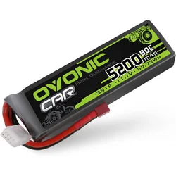 OVONIC 3S Lipo Battery 5200mAh 11.1V 80C RC Battery with Deans T Connector for RC Car Boat Truck Helicopter Airplane Racing Mode