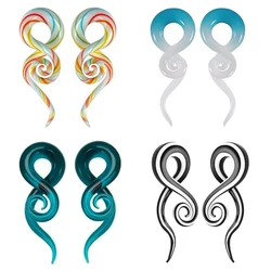 2pcs Pyrex 5-16mm Glass Ear Plugs Tunnel Ear Spiral Taper Cartilage Earring Gauges Expander Stretcher Flesh Piercing Jewelry