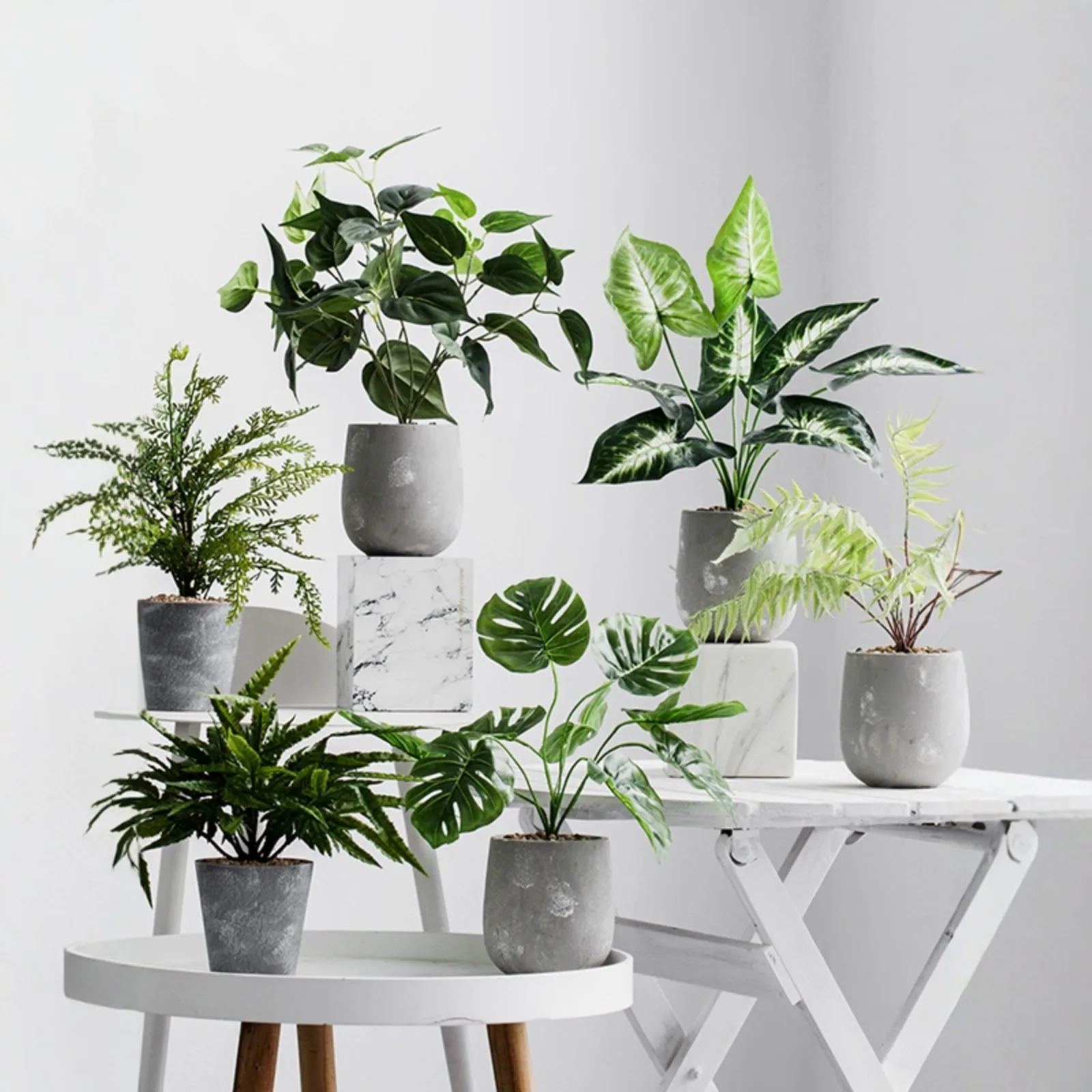 Artificial Bonsai Green with Pots Fake Plant Eucalyptus Flower Potted Plant for Home Garden Decoration & Photographic Props