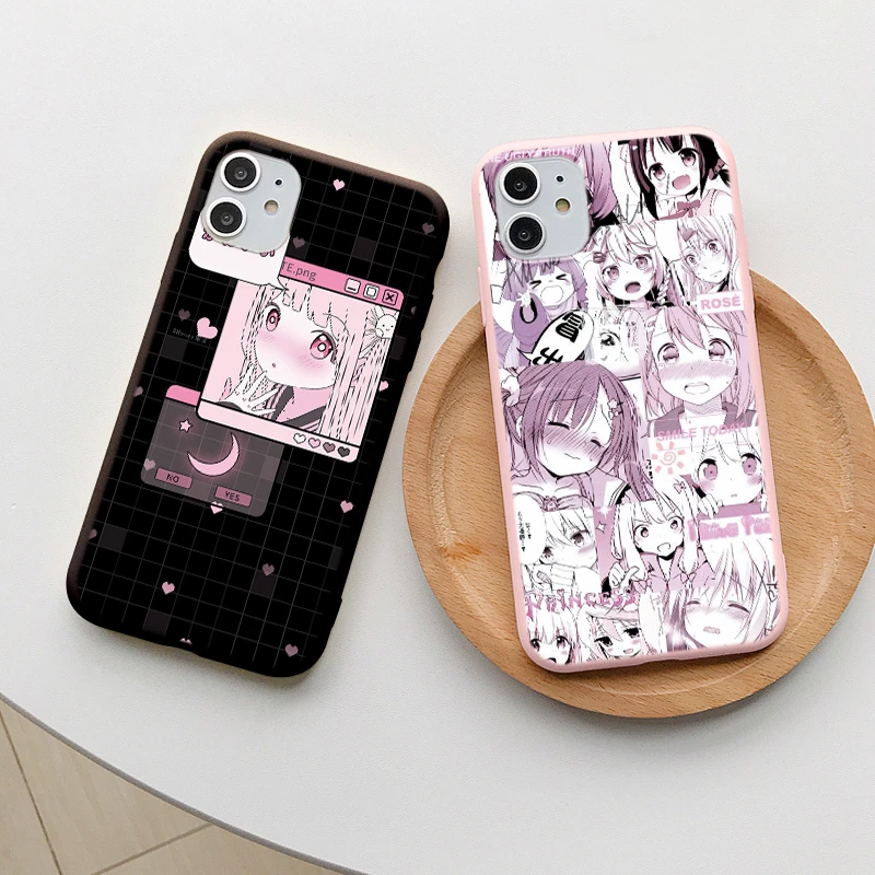 Funda bonita Kawaii japonesa Harajuku para iPhone SE 2020 10 X XR XS MAX 13 12 Mini 11 Pro Max 8 7 6 6S Plus, funda de silicona mate