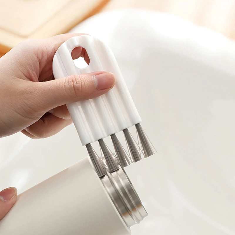 Cepillo limpieza botellas portátil, cepillo limpieza tapa taza, cepillo detalle ranura botella